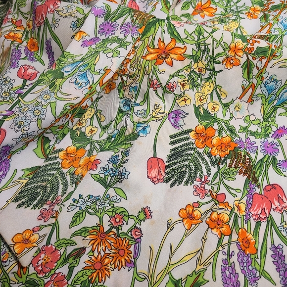 Vintage Concept Swirl 70s Bonwit Teller Floral Maxi Dress back Zip Read - Picture 11 of 16